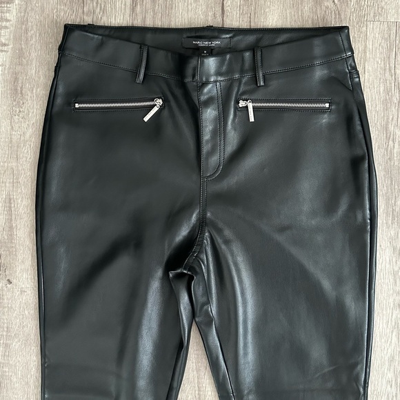 NWT Marc New York Andrew Marc Faux Leather Pull On Straight Leg Pants Size M - Picture 3 of 10